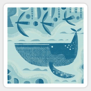 Bluebirds and Bluewhale Sticker